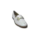 mocassino pelle bianco accessorio Esterno frontale.webp